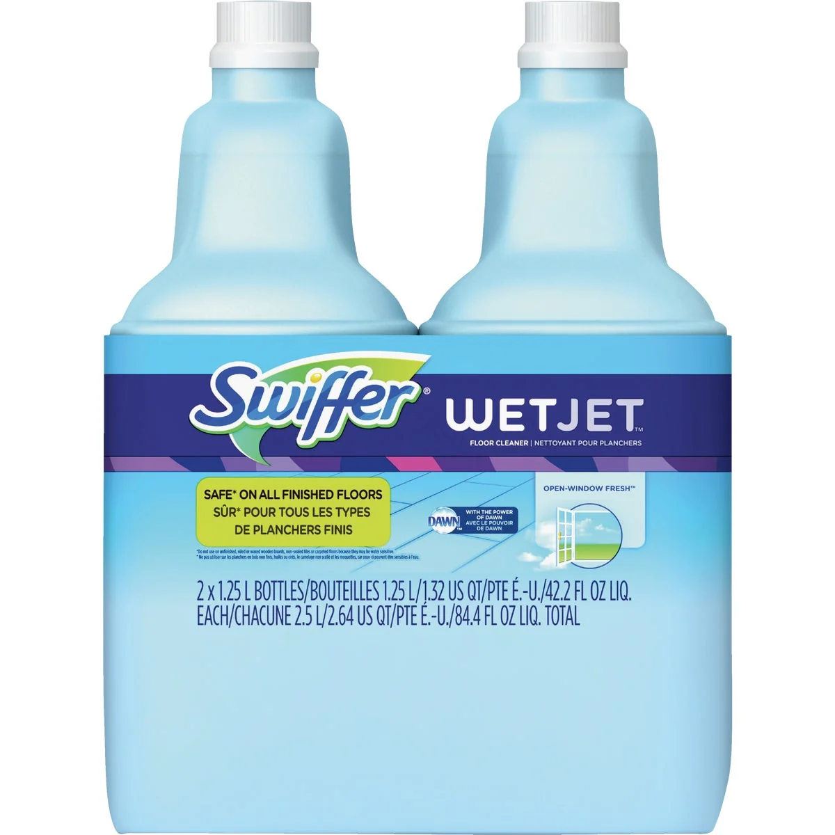 Traditional Swiffer WetJet 1.25 Liter Multi-Purpose Open-Window Fresh Floor Cleaner 2-Pack Official