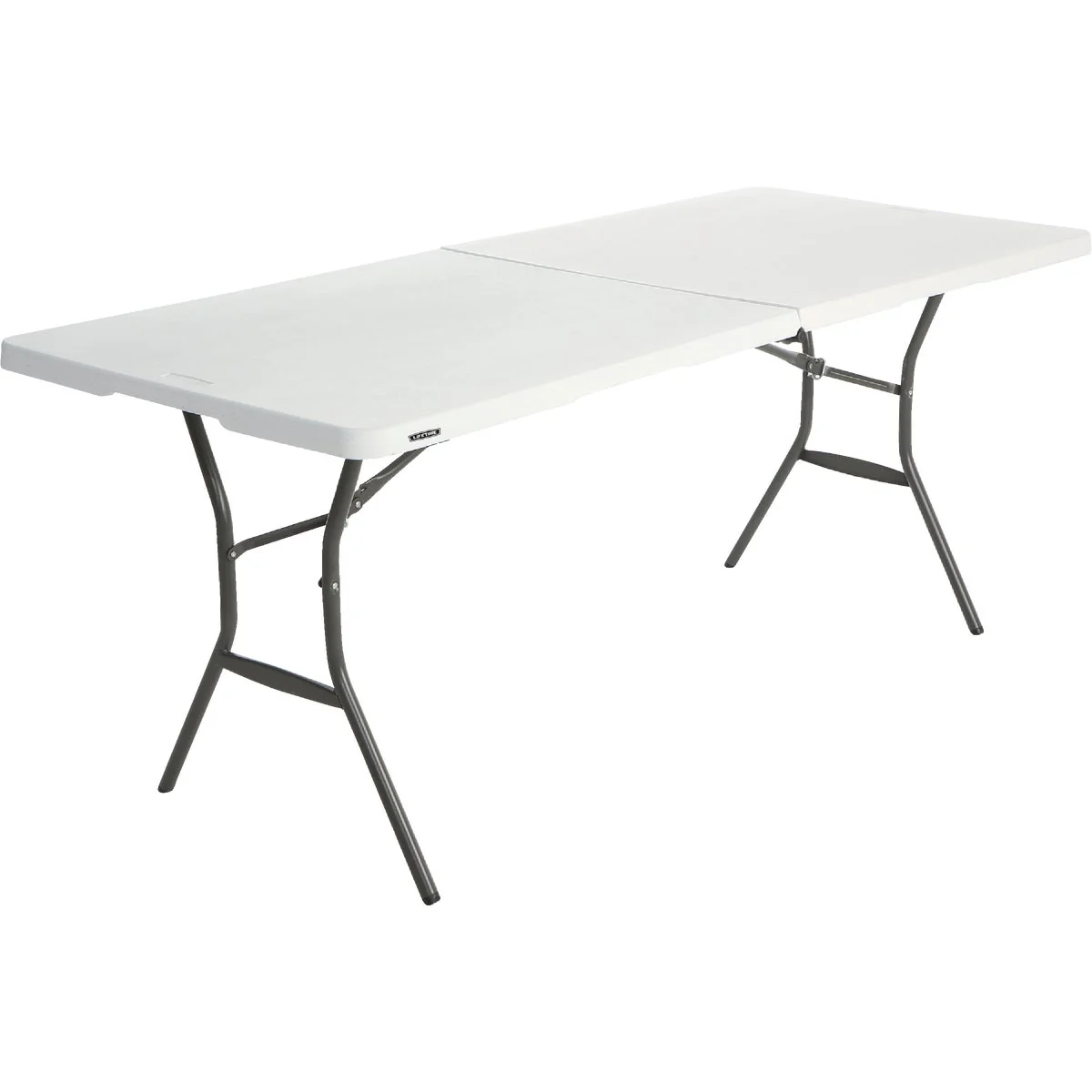 Relaxed Lifetime Essential 6 Ft. x 30 In. White Granite Fold-In-Half Table Official