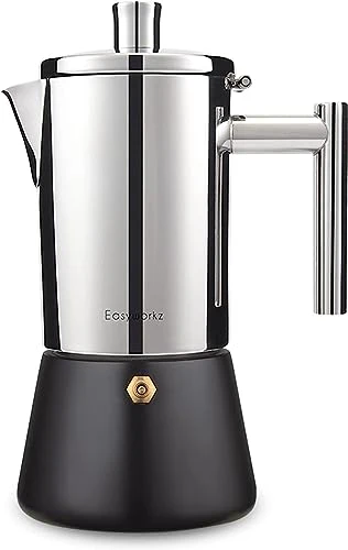 Dependable Diego Stovetop Espresso Maker Stainless Steel Italian Coffee Machine Maker 12Cup 17.5 oz Induction Moka Pot Powerful