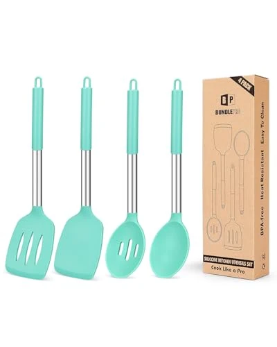 Responsible Pack of 4 Silicone Cooking Utensils Set 4 Count Clean