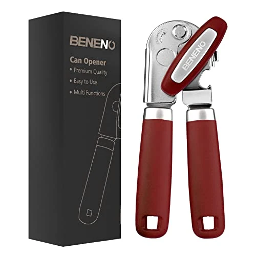 Safe Heavy Duty Hand Can Opener Manual with Magnet Lid Remover Crafted