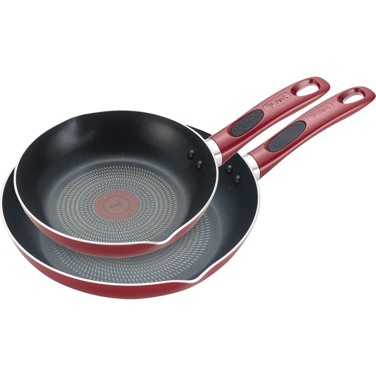 Contemporary Excite 8 In. 10.5 In. Red Non-Stick Fry Pan Set Effective