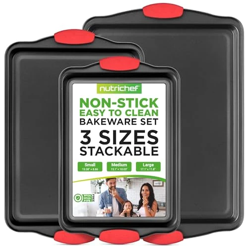 Eco-Friendly 3‑Piece Nonstick Cookie Sheets Recyclable