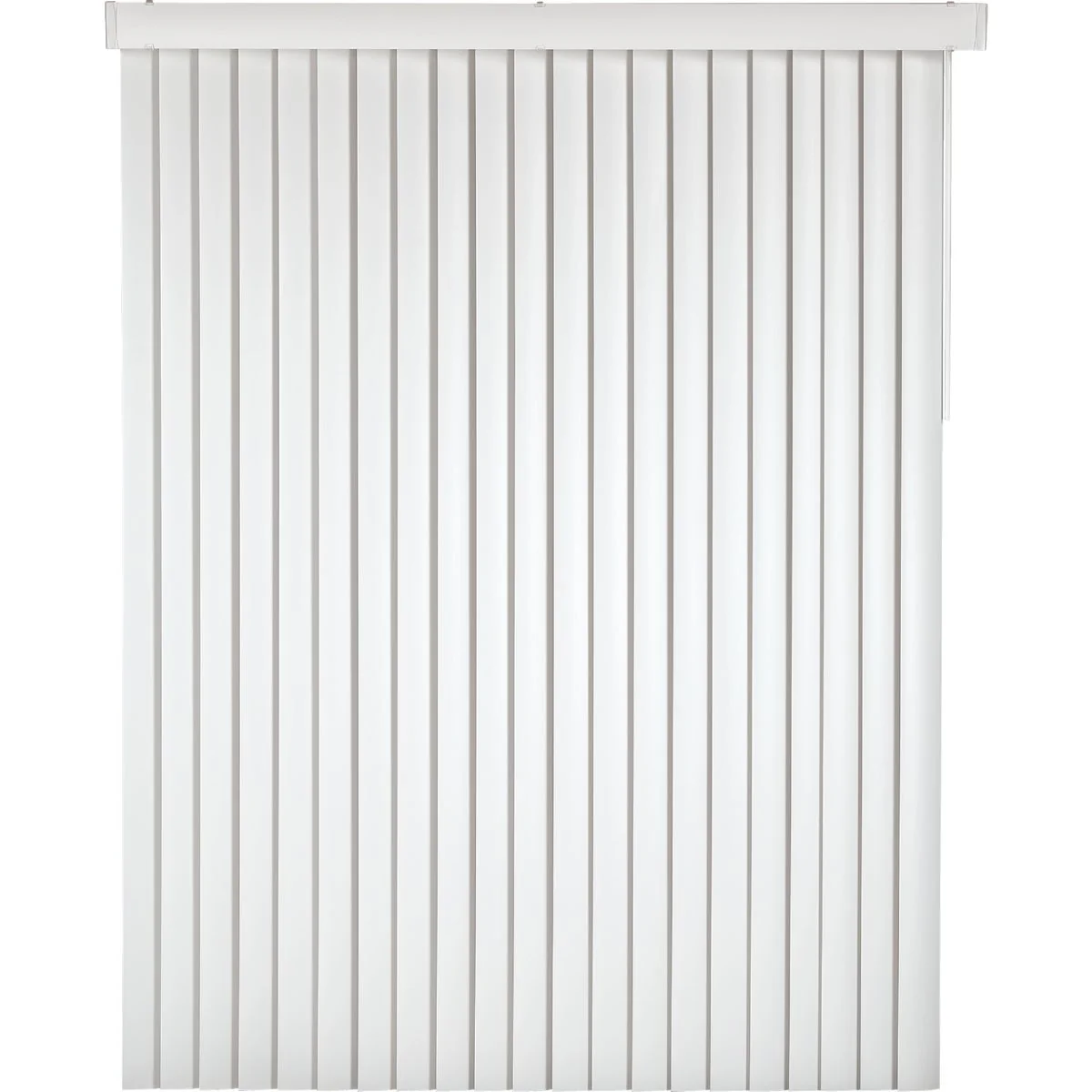 Easy-to-Use Home Impressions 104 In. x 84 In. x 3.5 In. White Vinyl Room Darkening Vertical Cordless Blind Long-Lasting