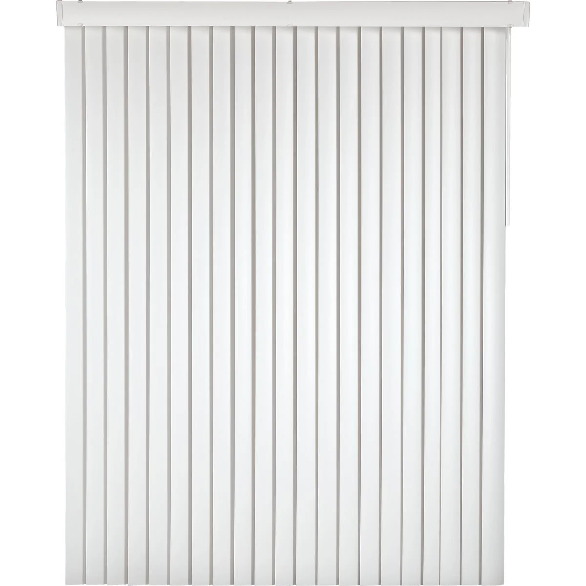 Prestigious Home Impressions 78 In. x 84 In. x 3.5 In. White Vinyl Room Darkening Vertical Cordless Blind Breathable