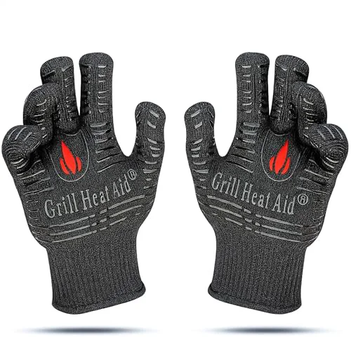 Healthy Grill Gloves Heat Proof for Men Grilling BBQ Heat Resistant Gloves 2 Count Original Design