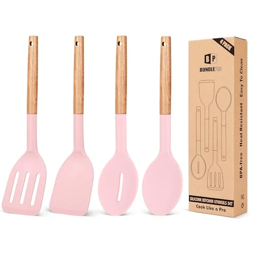 Easy-to-Use Pack of 4 Silicone Cooking Utensils Set 4 Count Comfortable
