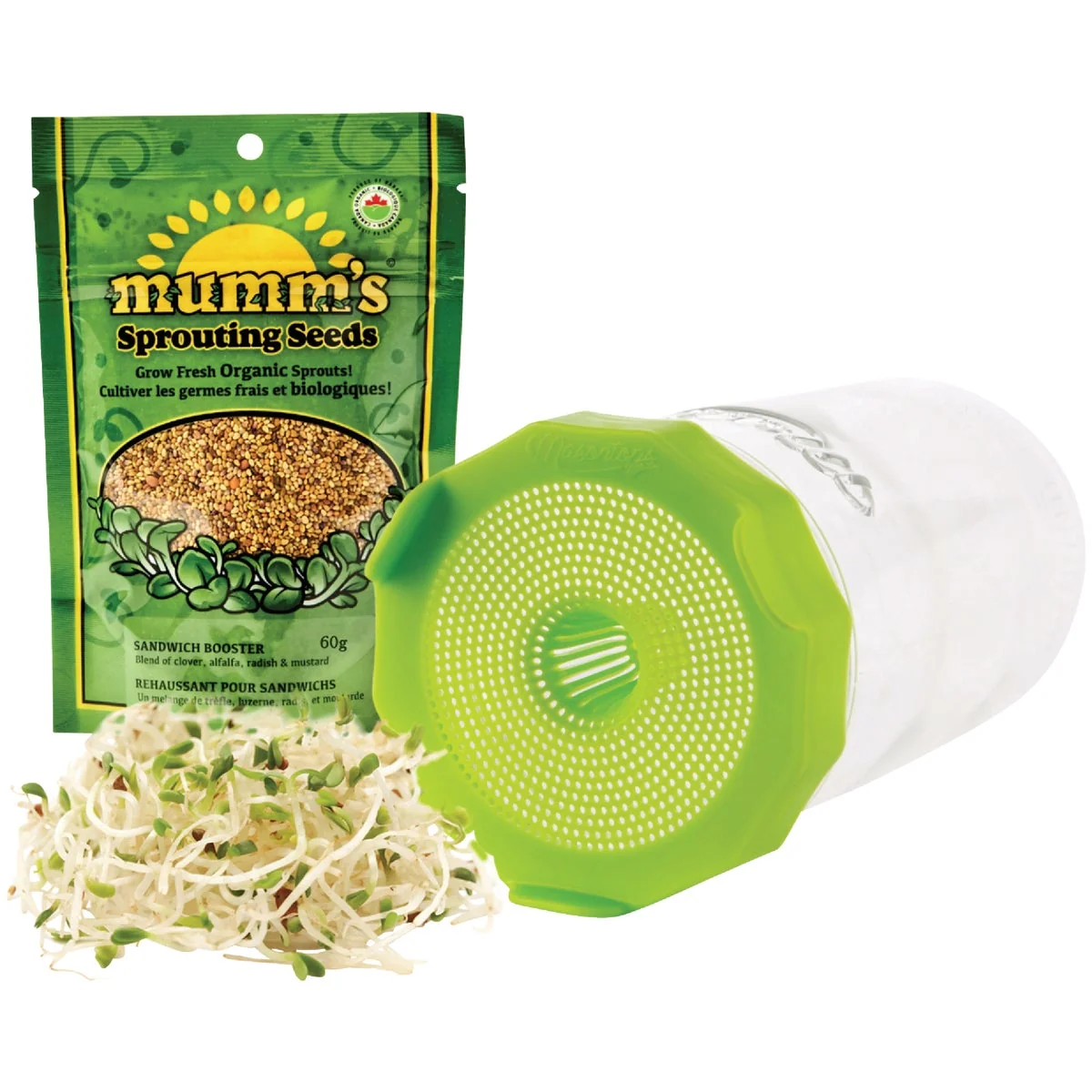 Modern Masontops Wide Mouth Single Mason Jar Sprouting Kit Proven