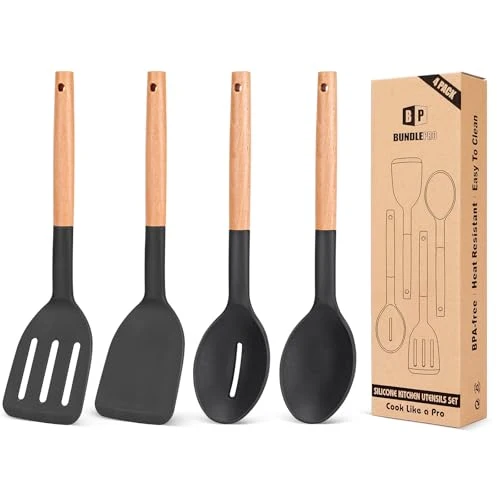 Dependable Pack of 4 Silicone Cooking Utensils Set 4 Count Breathable