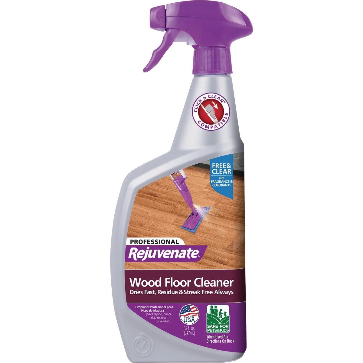 Premium Rejuvenate 32 Oz. Professional Wood Floor Cleaner Natural