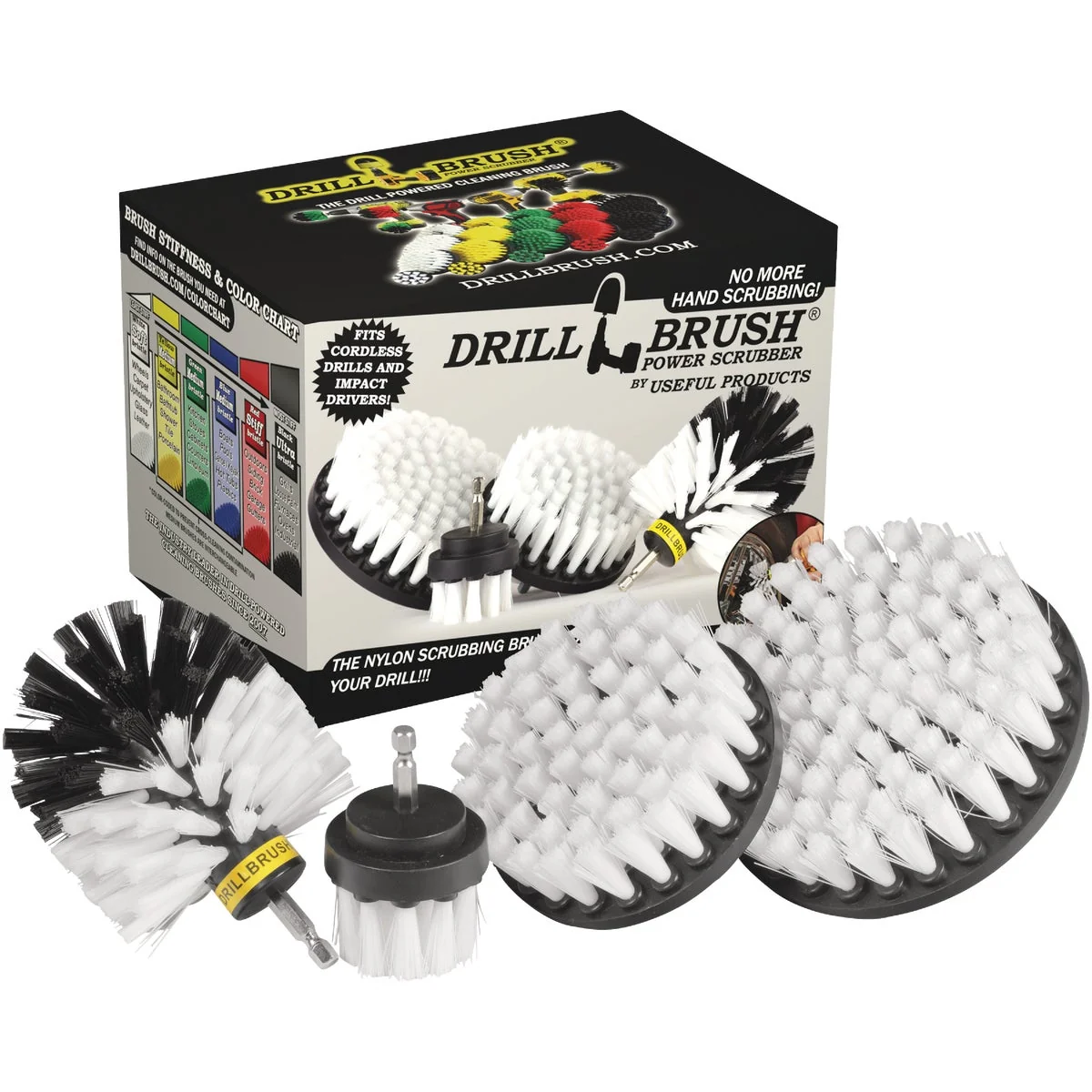 Superior Drillbrush Automotive Soft White Drill Brush 4 Piece Exceptional