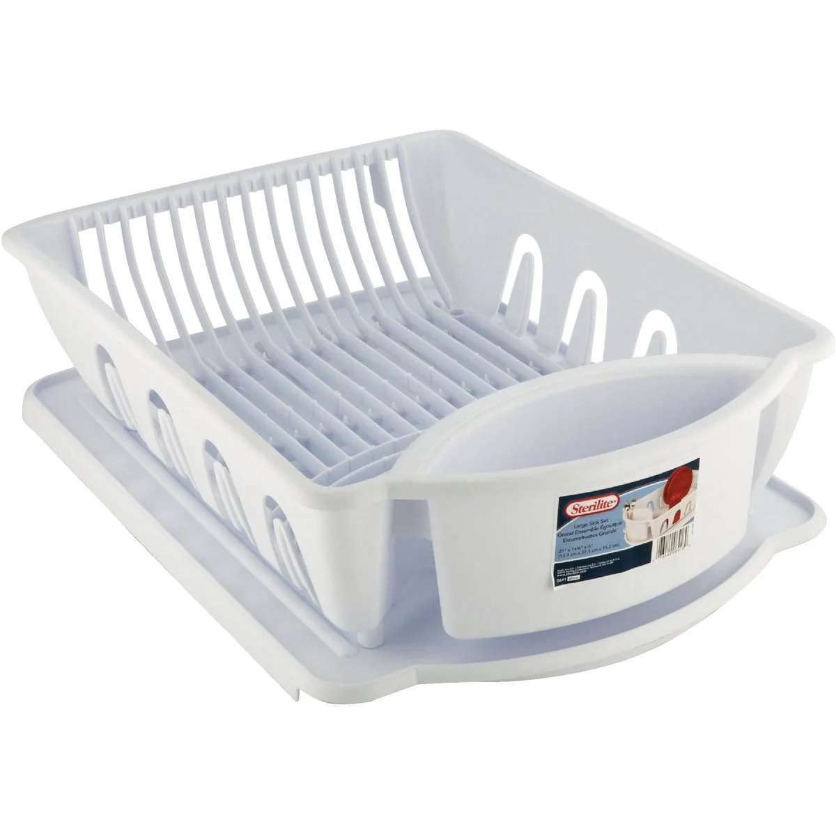 Dependable Sterilite 2-Piece Ultra Sink Dish Drainer Set Detailed