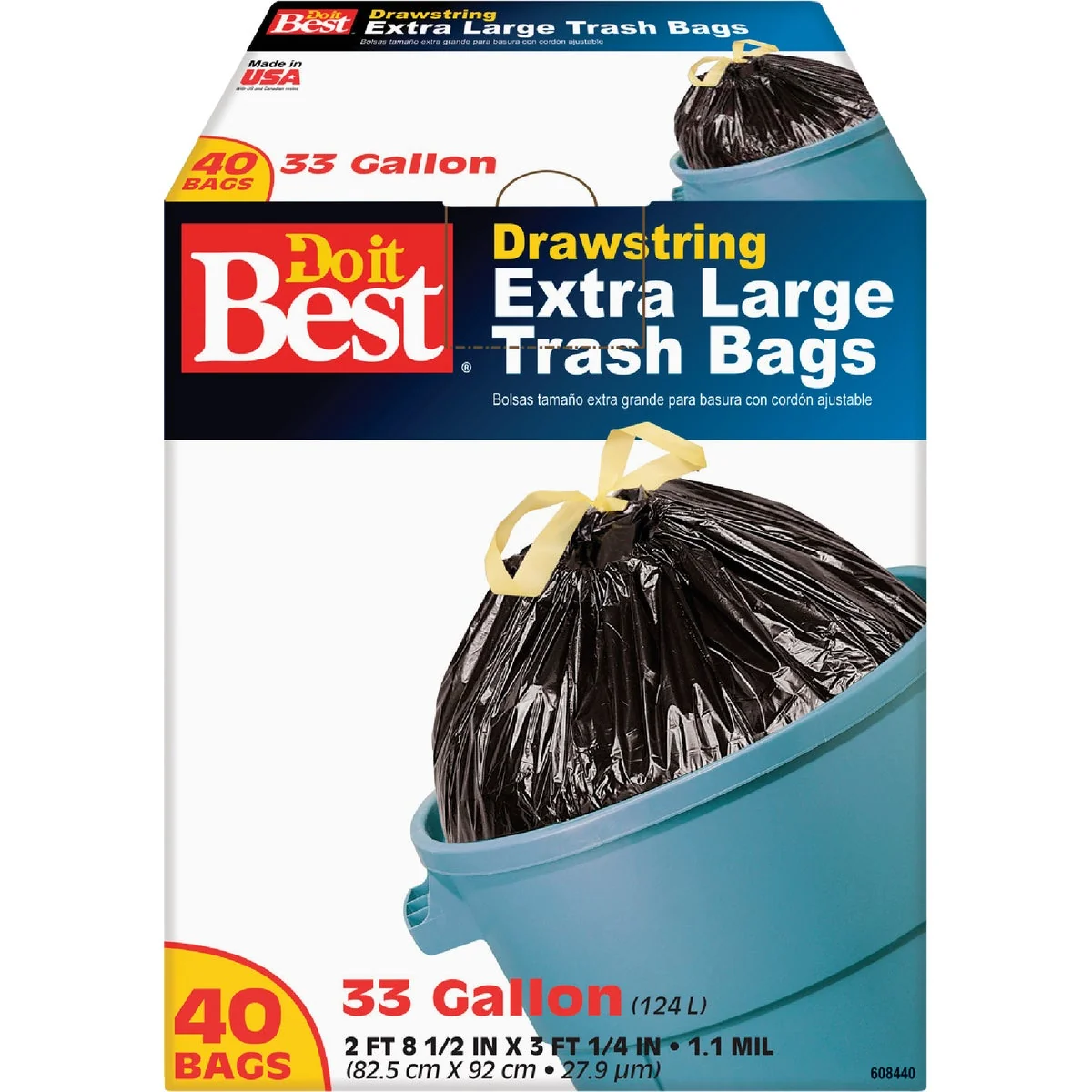 High-Performance Do it 33 Gal. Extra Large Black Trash Bag 40-Count Stylish