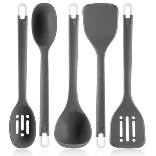 Sophisticated Silicone Kitchen Cooking Utensils Set 5 Count Crafted