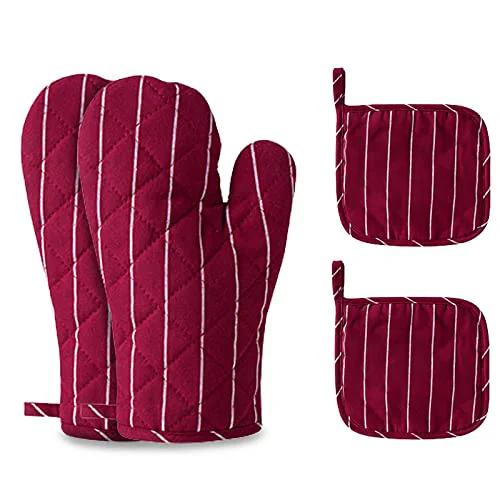 High-Performance 4Pcs Oven Mitts and Pot Holders 4 Count Natural