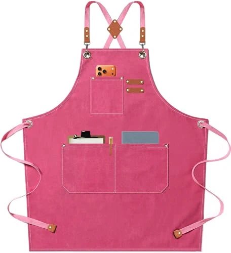 Traditional Chef Aprons for Men Women with Oversized Pockets Soft