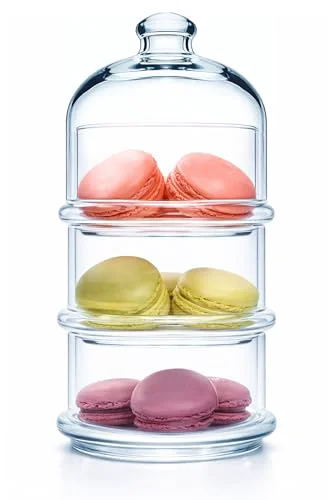 Efficient 3 Tier Glass Jars with Lid High-Grade