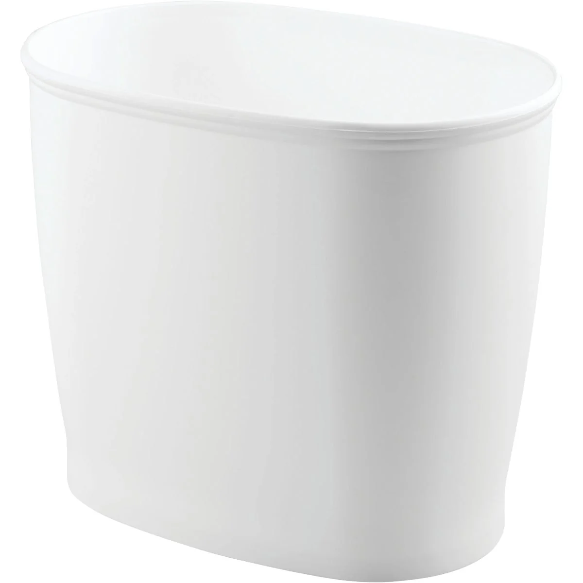 Flexible iDesign Kent 2 Gal. White Oval Wastebasket Advanced