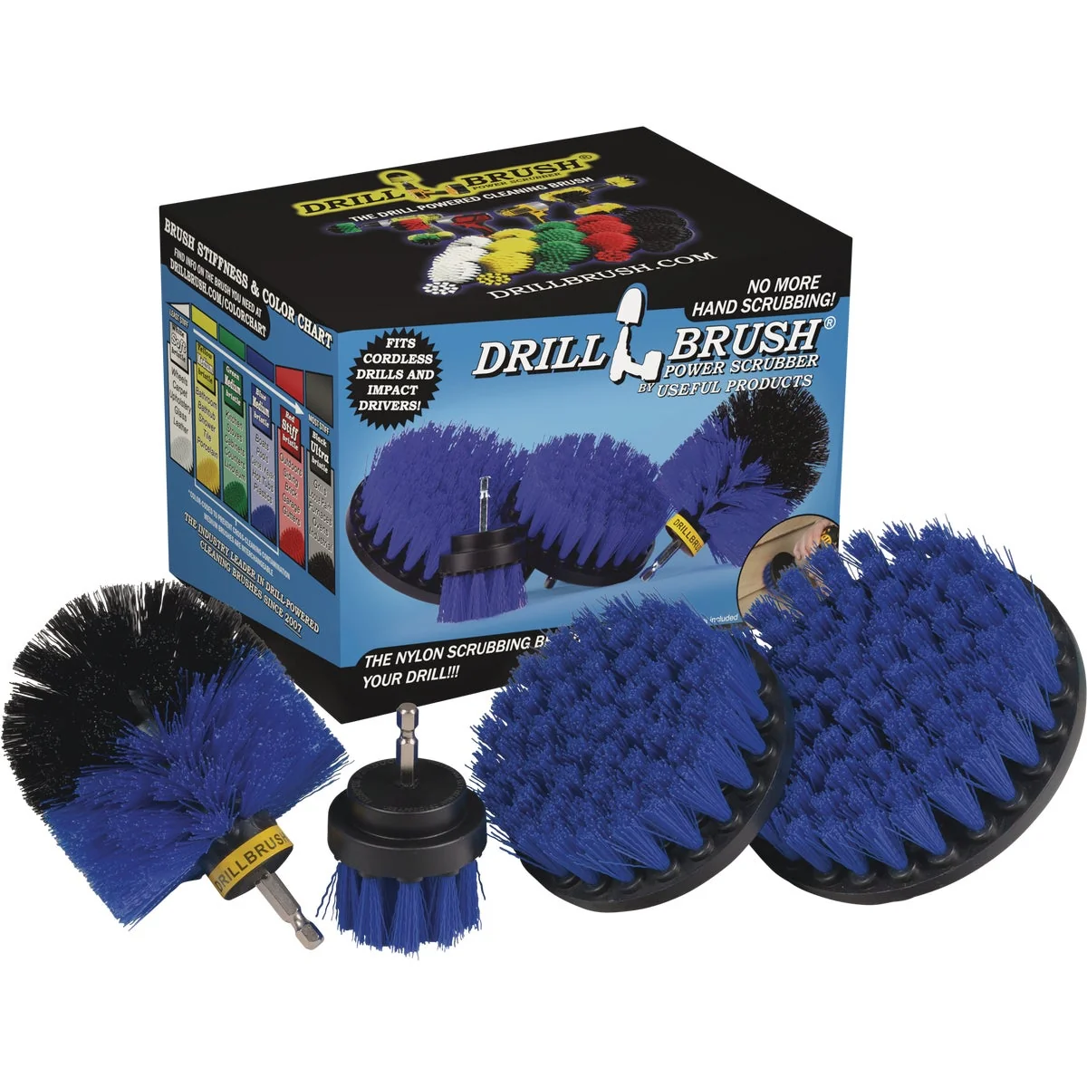 Detailed Drillbrush Pool Marine Medium Blue Drill Brush 4 Piece Next-Generation