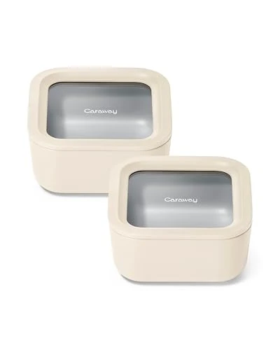 Authentic 2 Piece Glass Food Storage Set with Lids 2 Count Premium