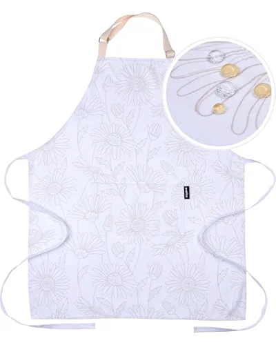 Carefully Designed Premium Adjustable Cooking Aprons for Women with Pockets Optimized