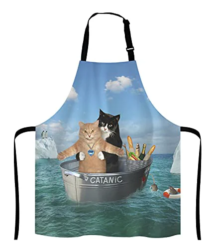 Safe Funny Cats Adjustable Bib Apron Solid