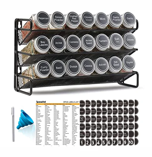 Carefully Designed Spice Rack Organizer with 21 Spice Jars Proven