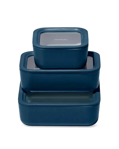 Natural 3 Piece Glass Food Storage Container Set 3 Count Efficient