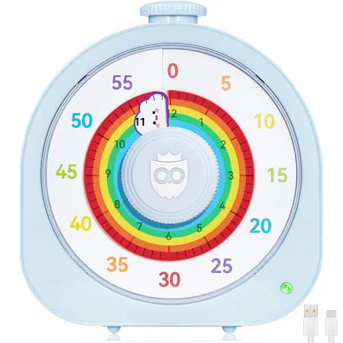 Eco-Friendly Kids Timer with Rainbow Visual Disk Stylish