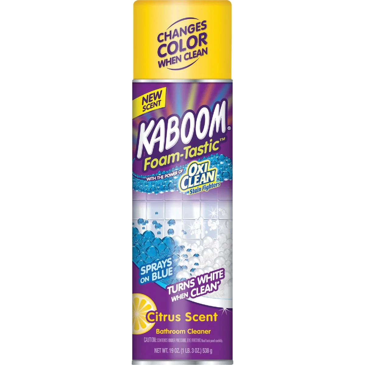 Easy-to-Use Kaboom Foam-Tastic 19 Oz. Citrus Scent Bathroom Cleaner with OxiClean Powerful