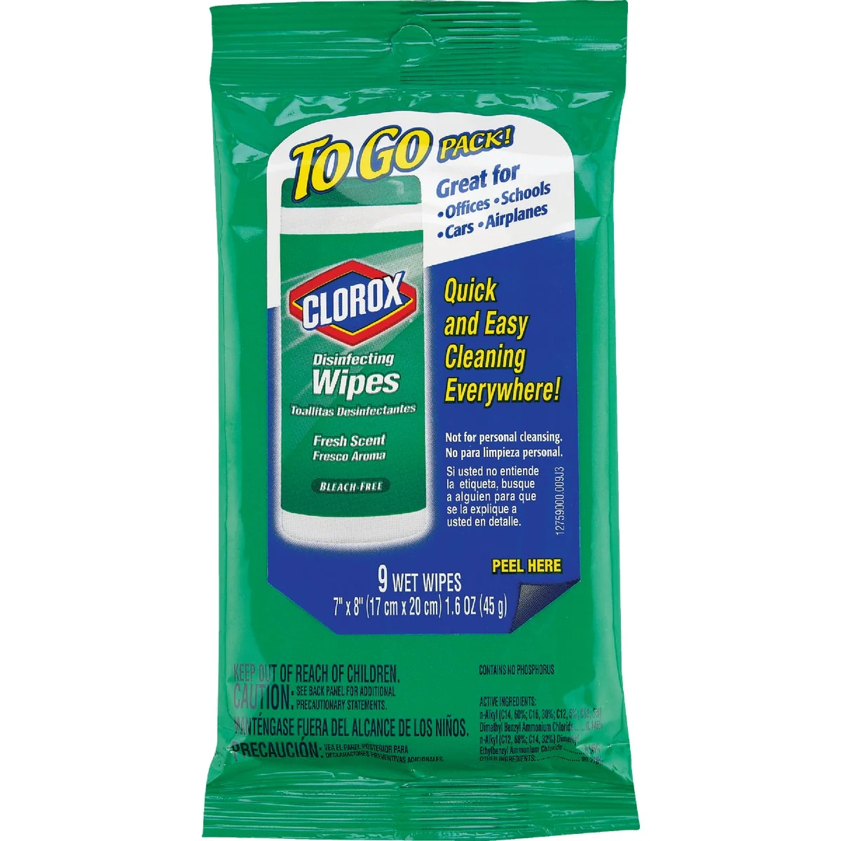 Easy-to-Use Clorox Fresh Scent Disinfecting Cleaning Wipes Pouch 9-Count Prestigious