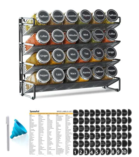 Healthy Spice Rack Organizer with 24 Spice Jars 24 Count Minimalist