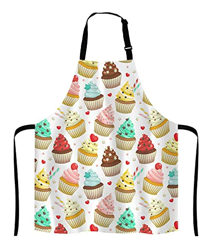 Exclusive Yummy Colored Cupcakes Adjustable Bib Apron Elite