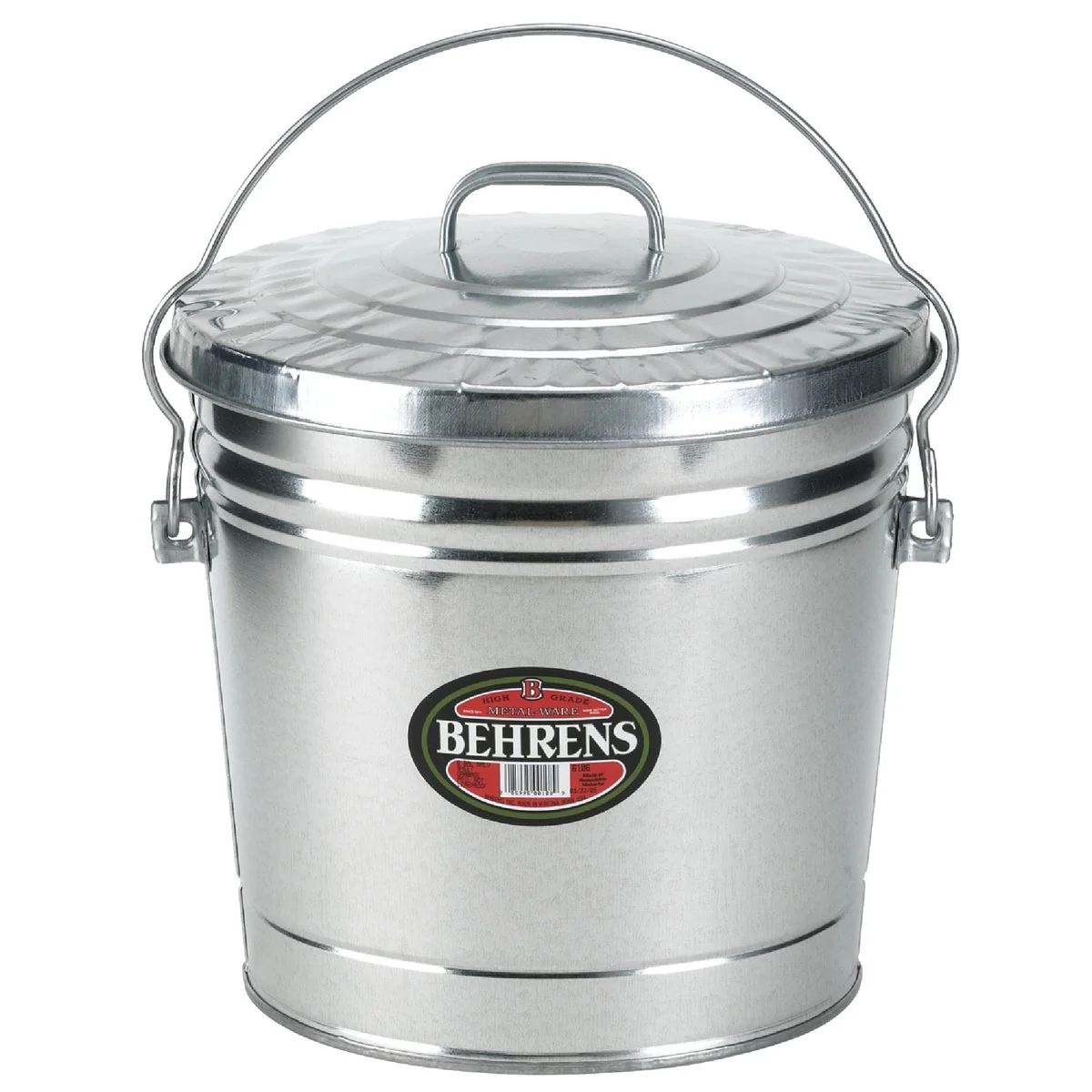 Practical Behrens 10 Gal. Silver Galvanized Garbage Trash Can Pail with Lid Powerful