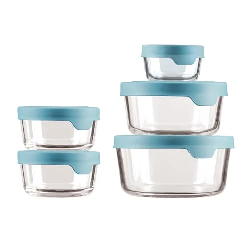 Casual TrueSeal 10 piece Glass Food Storage Containers with Airtight Lids Breathable