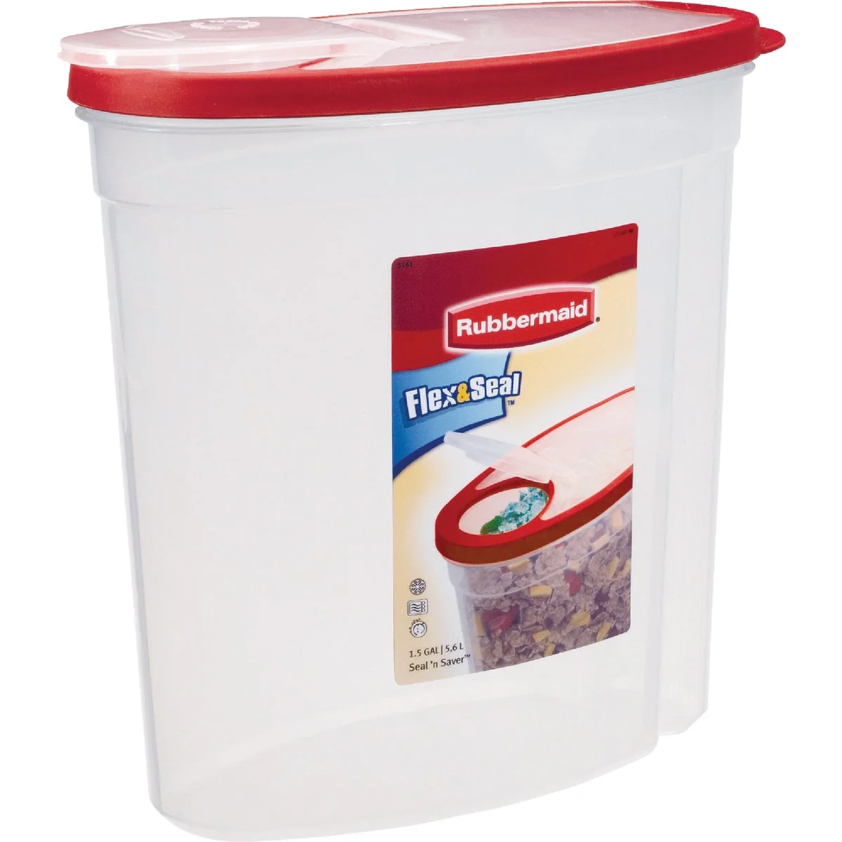Classic Rubbermaid Flex Seal 1.5 Gal. Clear Food Storage Container with Lid Eco-Friendly