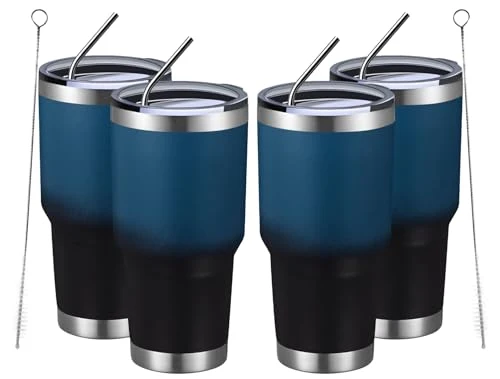 Artisan 30oz Insulated Tumbler With Lids and Straws 4 Count Next-Generation