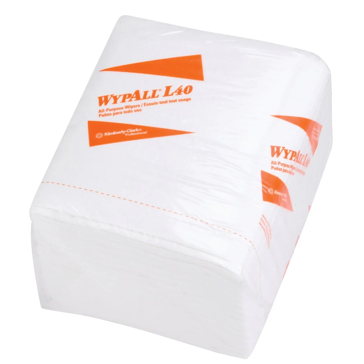 Exceptional Kimberly Clark Wypall L40 Quarter Fold White Wiper Hand Towel 18 Count Reusable