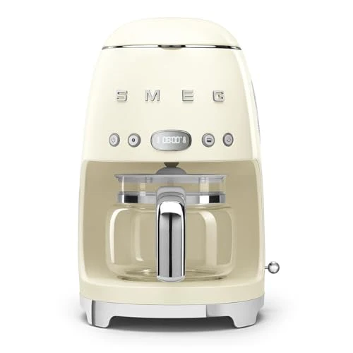 Unique 50’s Retro Style Aesthetic Drip Coffee Machine with 10 Cup Glass Carafe Eco-Friendly
