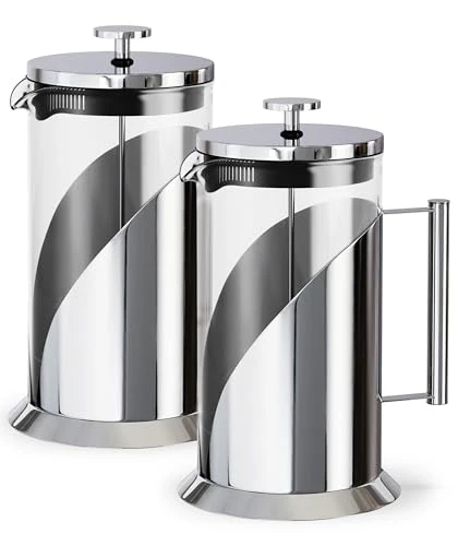 Verified Stainless Steel French Press Coffee Maker 34 oz 2 Count Trusted