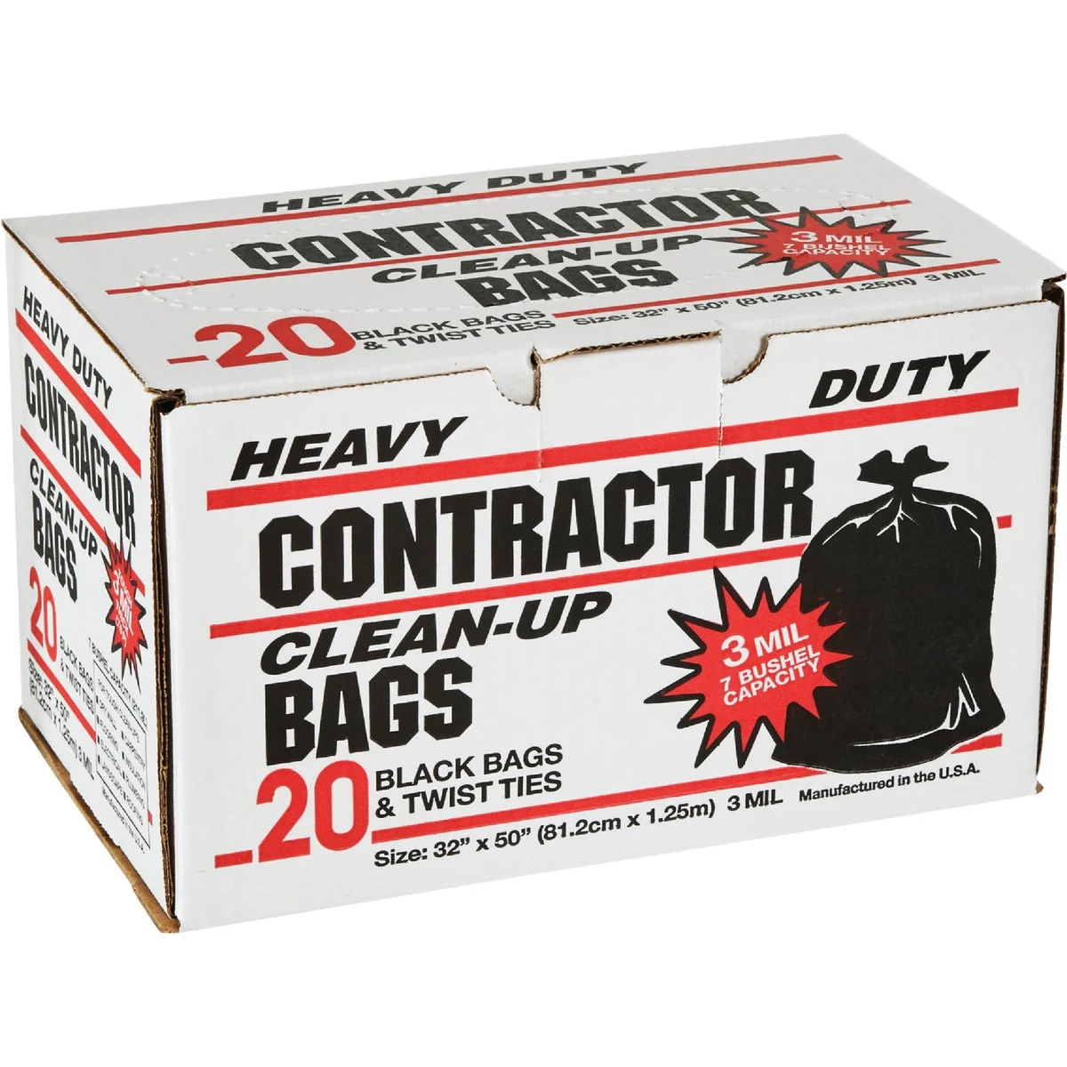 Easy-to-Use Primrose 7 Bu. Contractor Black Trash Bag 20-Count Sustainable