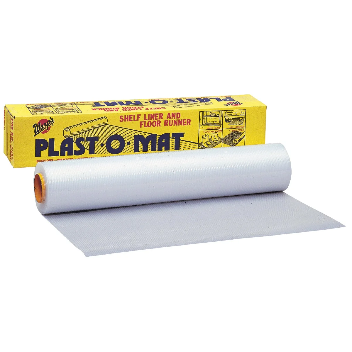 Casual Plast-O-Mat 30 In. W x 50 Ft. L Clear Ribbed Floor Runner Carpet Protector Soft