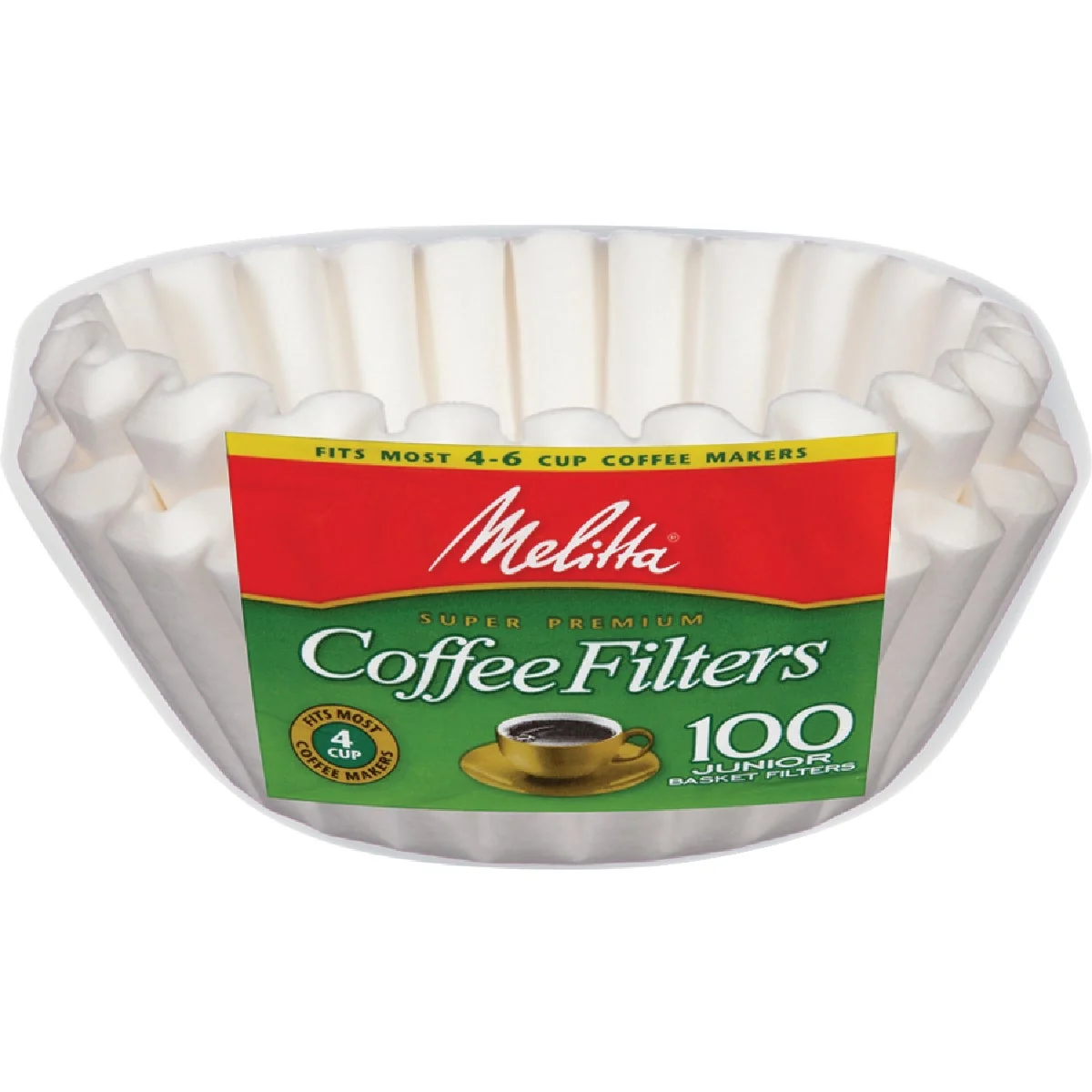 Sophisticated Melitta Junior 4-6 Cup Basket Coffee Filter 100-Pack Trendy