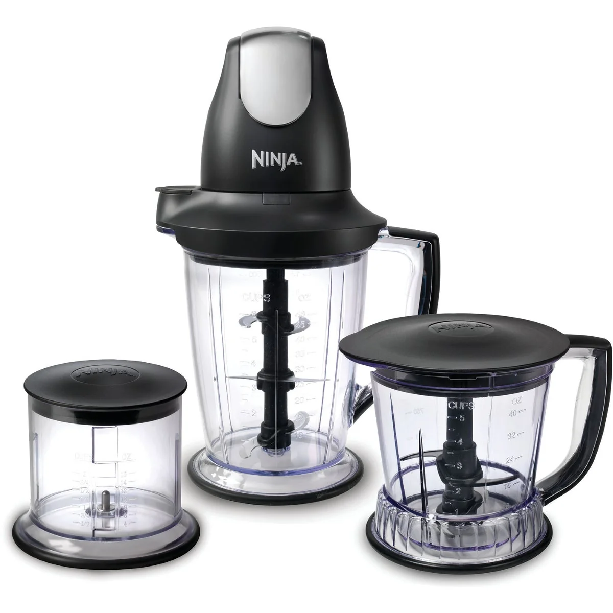 Consistent Ninja Master Prep Professional Blender Food Processor with 16 Oz. 40 Oz. 48 Oz. Jars High-Performance