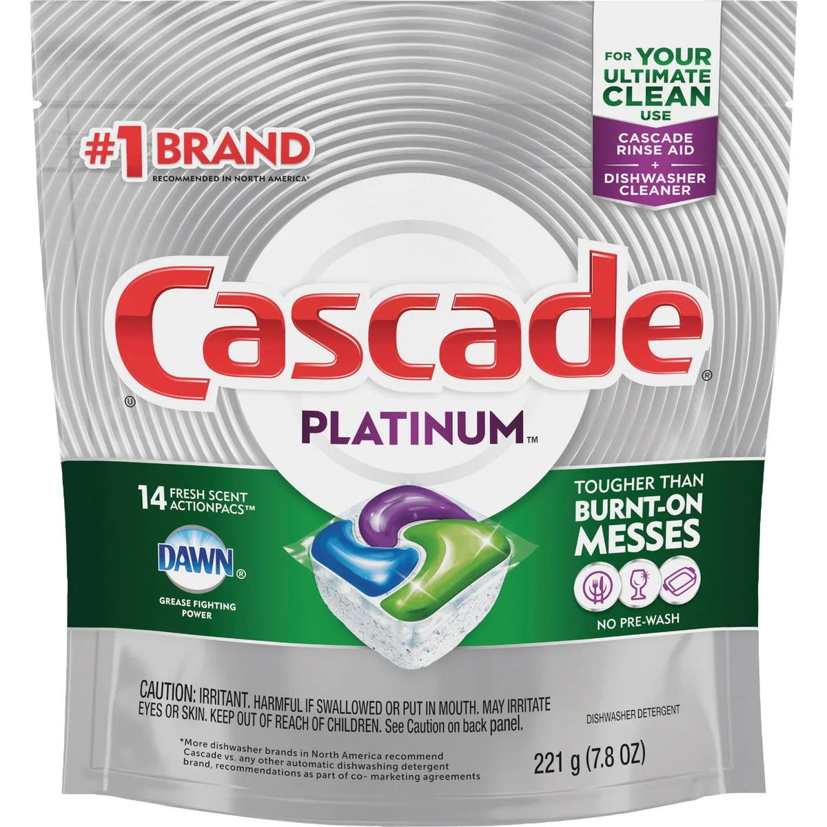 Optimized Cascade Platinum Action Pacs Fresh Dishwasher Detergent Tabs 14 Count Safe