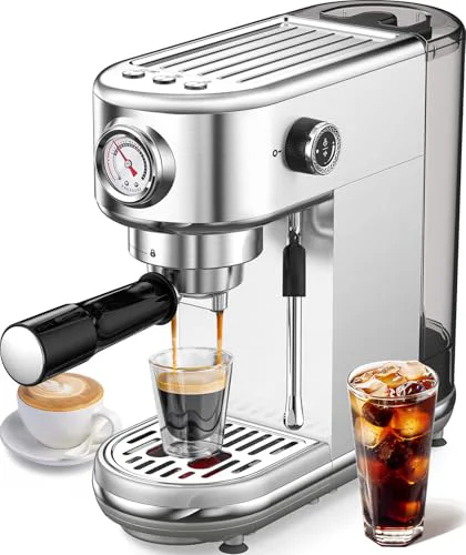 Secure Espresso Machine with Milk Frother Relaxed
