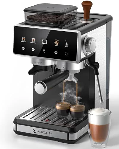 Clean Espresso Machine with Grinder Breathable