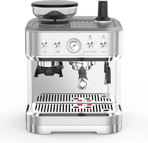 Green Espresso Machine with Milk Frother and Built Soft