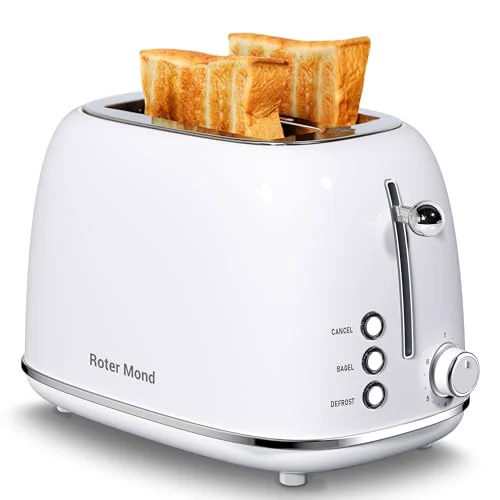 Detailed 2 Slice Toaster Retro Stainless Steel with Bagel Functional