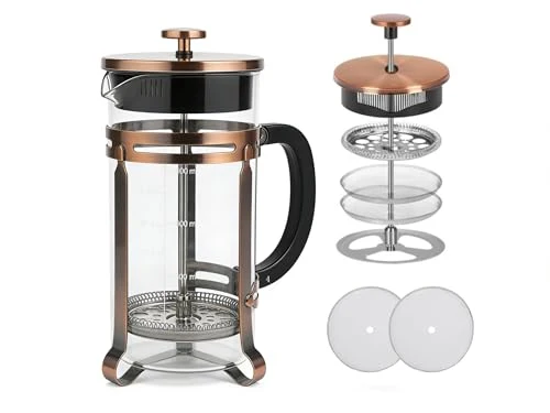 Solid 21 oz Bronze French Press Coffee Maker Powerful